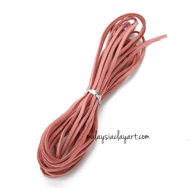 1 x Flat Faux Leather Cord 1 Meter 3mm Wide