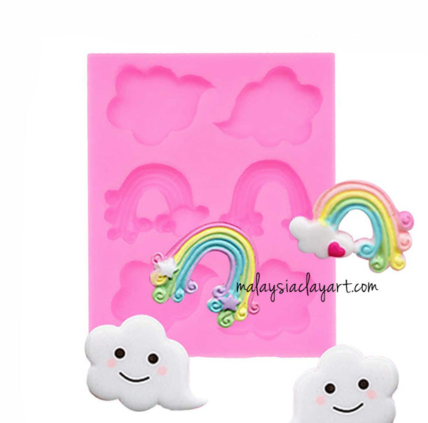 Rainbow Cloud Silicone Mold 6 Cavity
