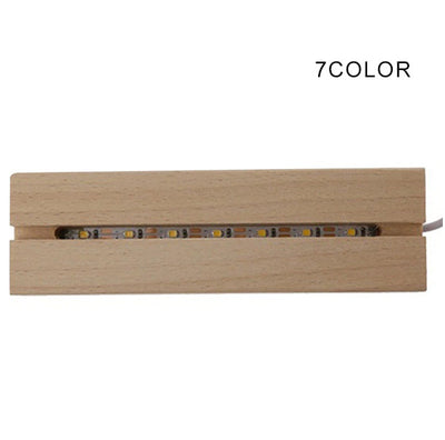 Wooden Led Lamp Base USB Cable Switch Night Lamp