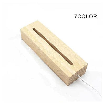 Wooden Led Lamp Base USB Cable Switch Night Lamp