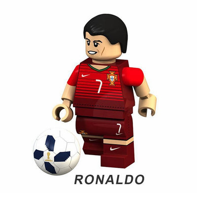 Soccer Player Minifigures Building Blocks Ronaldo Messi Beckham Neymar XT1003