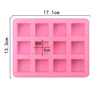 Square 12 cavity Silicone Mold Chocolate, Pudding, Soap Making