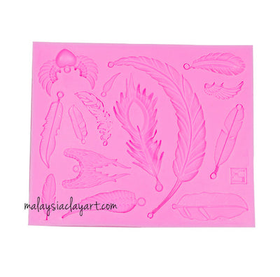 Feather Silicone Mold - 14 Cavity