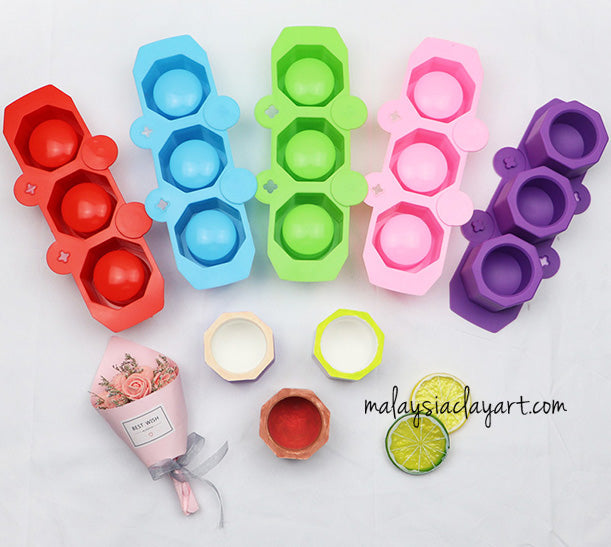 Small Pot Cup Silicone mold 3 Cavity
