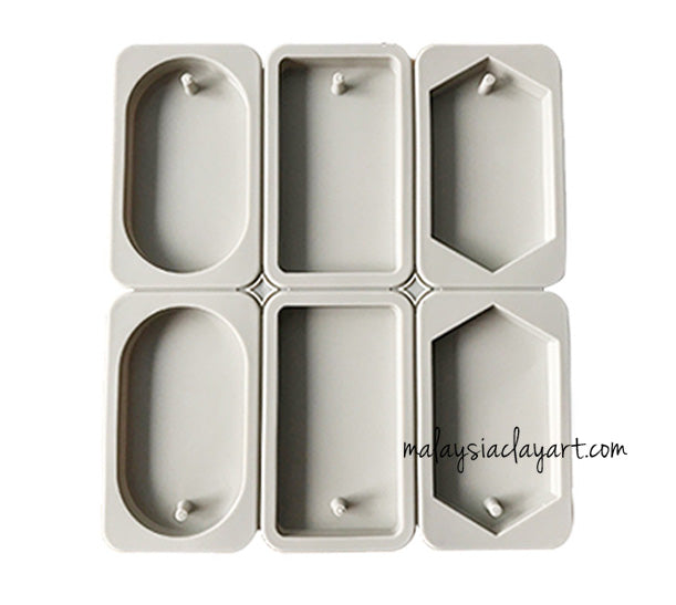Scented Wax Tablet Aroma Silicone Mold With Hole For Hanging 6 cavity