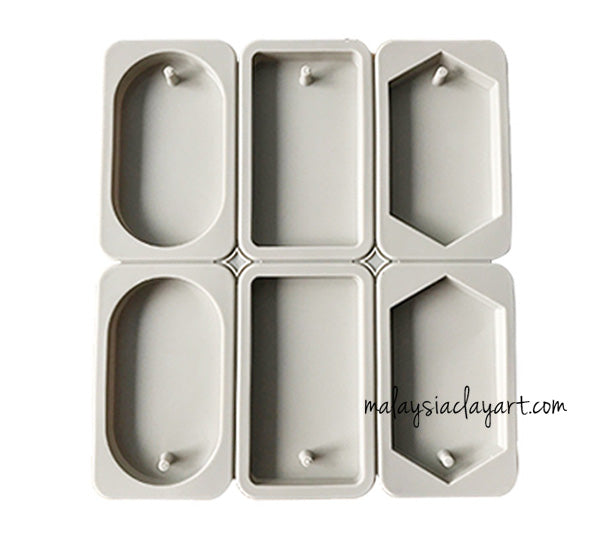 Scented Wax Tablet Aroma Silicone Mold With Hole For Hanging 6 cavity