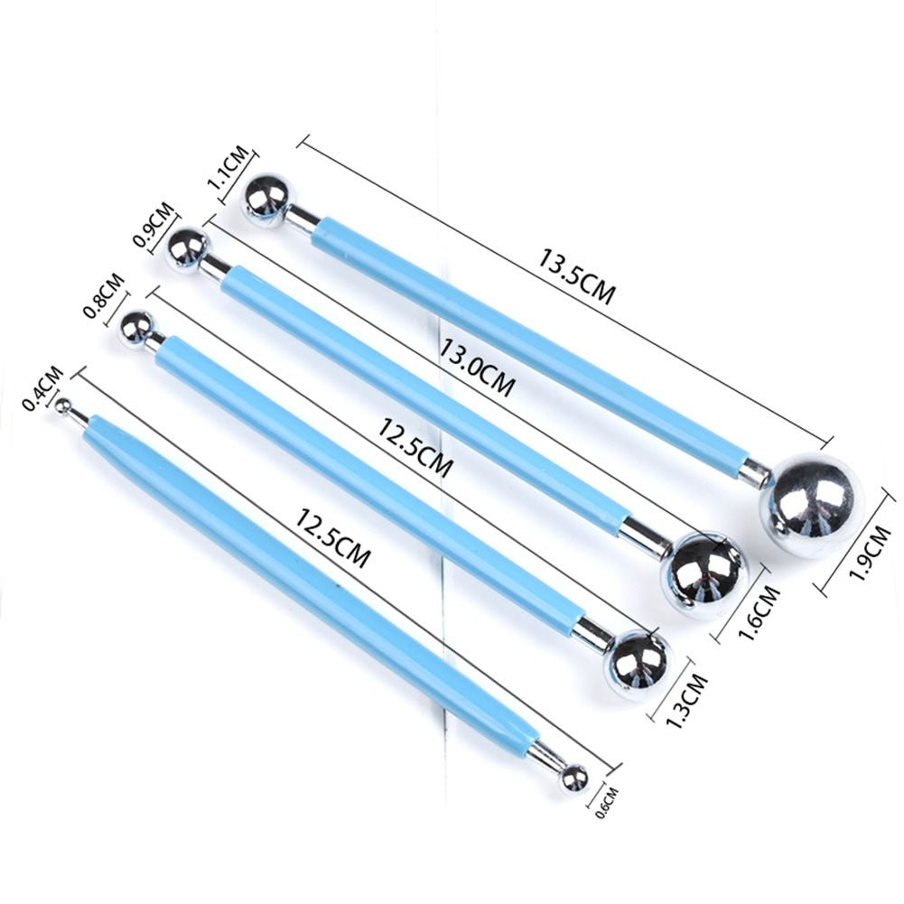 Modelling Ball Tools Stainless Steel Set 4 Pcs for Shaping and Sculpting