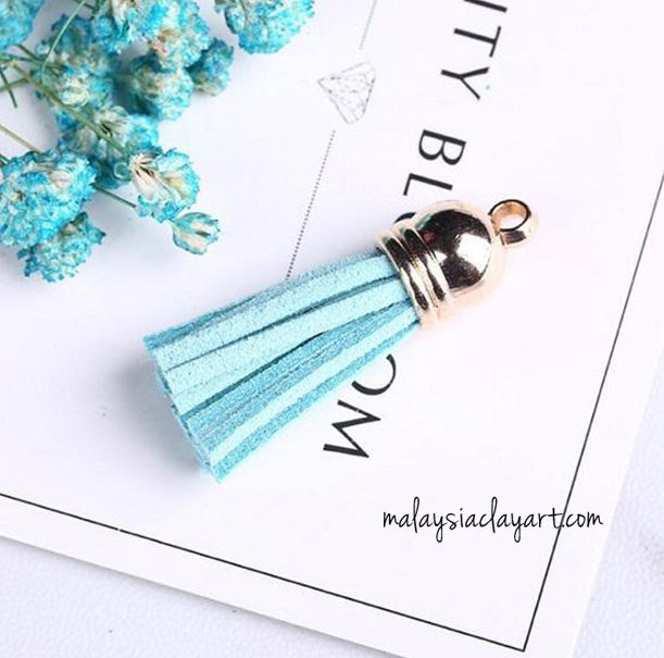 Ultrasuede Leather Tassels with gold cap for Earrings Pendant Jewelry