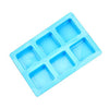 Square With Rounded Edges 6 Cavity Silicone Mold | Soap Mold