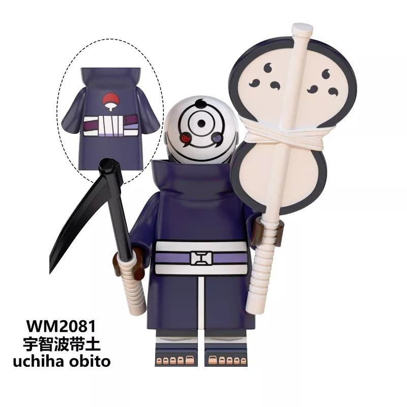 Anime Naruto Series Lego Minifigures Uzumaki Uchiha Obito Sasuke Kakashi WM6105 WM6106 WM6107
