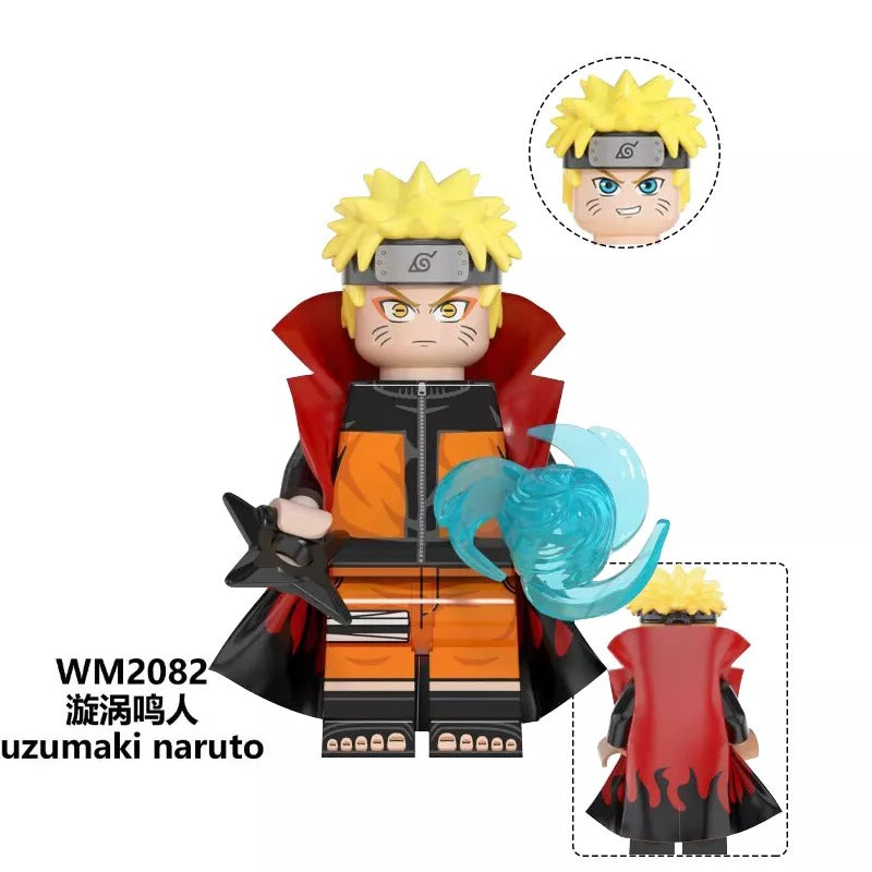 Anime Naruto Series Lego Minifigures Uzumaki Uchiha Obito Sasuke Kakashi WM6105 WM6106 WM6107