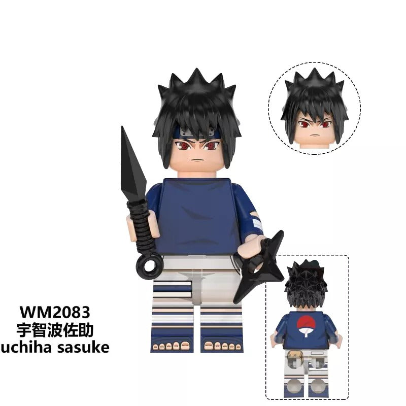 Anime Naruto Series Lego Minifigures Uzumaki Uchiha Obito Sasuke Kakashi WM6105 WM6106 WM6107