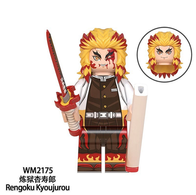 Demon Slayer Mini Figures Tanjirou Akaza Nezuko Zenitsu Kyoujurou Giyuu Inosuke Lego Minifigures WM6116