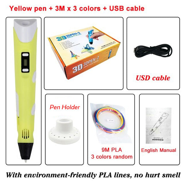 3D pen 3D Printing Pen Starter Set with USB Cable PLA ABS Filament RBT 3d pen