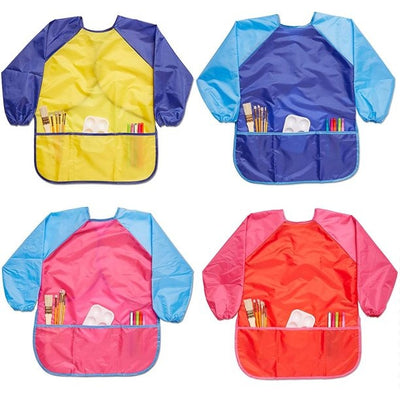 Kids Art Apron Waterproof Artist Painting Long Sleeve with 3 Pockets for Art Craft Cooking and Lab Activity