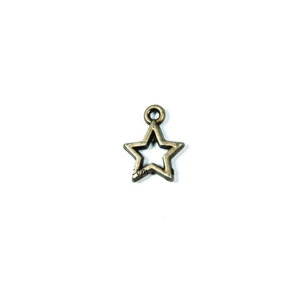 5 x DIY Zakka Vintage Star Charm (1.3cm)