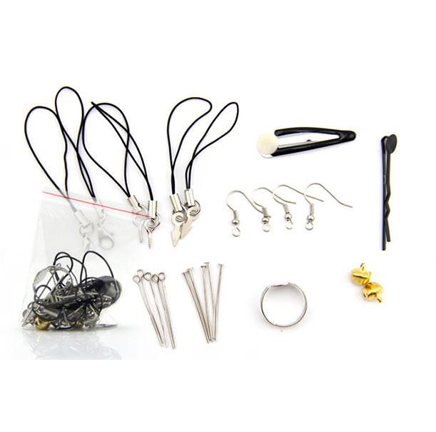 Accessories Pack 22 pieces hair clips, straps with hooks, long eye pins, T headpins, ring, bell, earrings