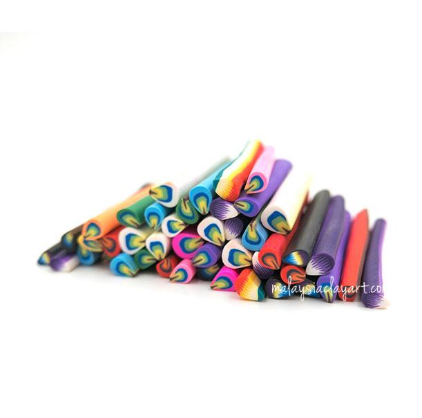 50 x Assorted Feather Leaves Polymer Clay Canes Bulk (Wholesale)