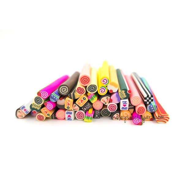 50 x Assorted Pastry Cupcake Sweets Polymer Clay Canes Bulk (Wholesale)