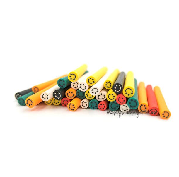 50 x Assorted Smiley Happy Face Polymer Clay Canes Bulk (Wholesale)