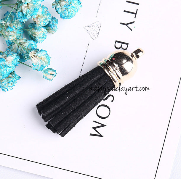 Ultrasuede Leather Tassels with gold cap for Earrings Pendant Jewelry