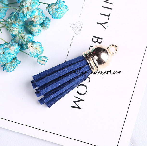 Ultrasuede Leather Tassels with gold cap for Earrings Pendant Jewelry