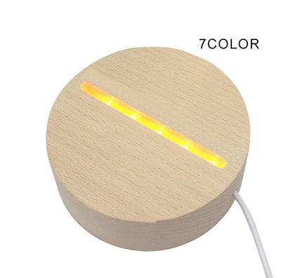 Wooden Led Lamp Base USB Cable Switch Night Lamp