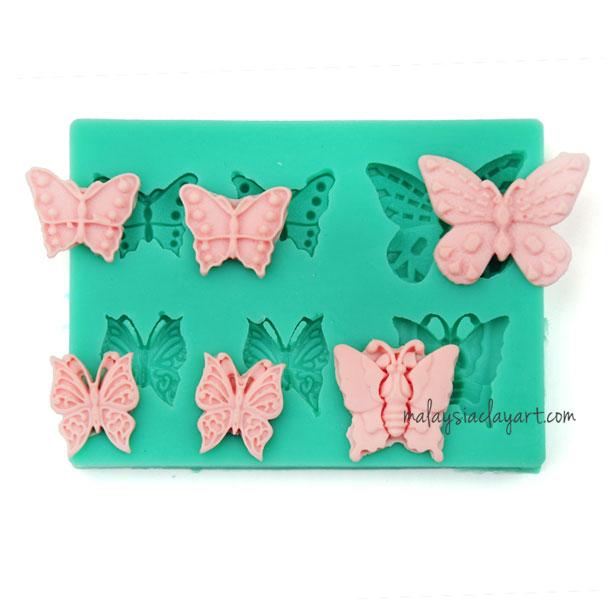 Butterfly Silicone Mold - 6 Cavity