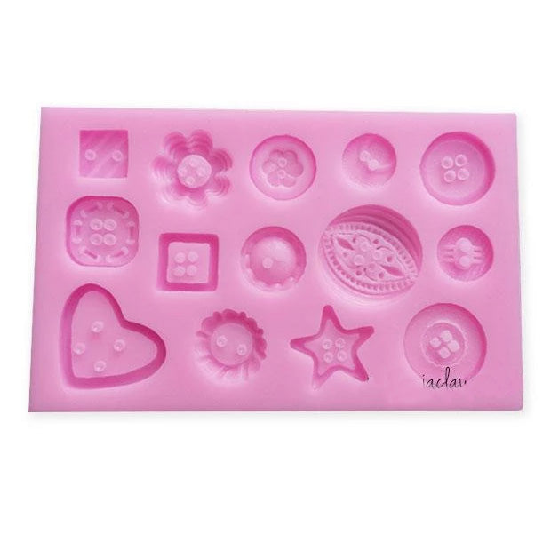 Buttons Silicone Mold - 14 Designs