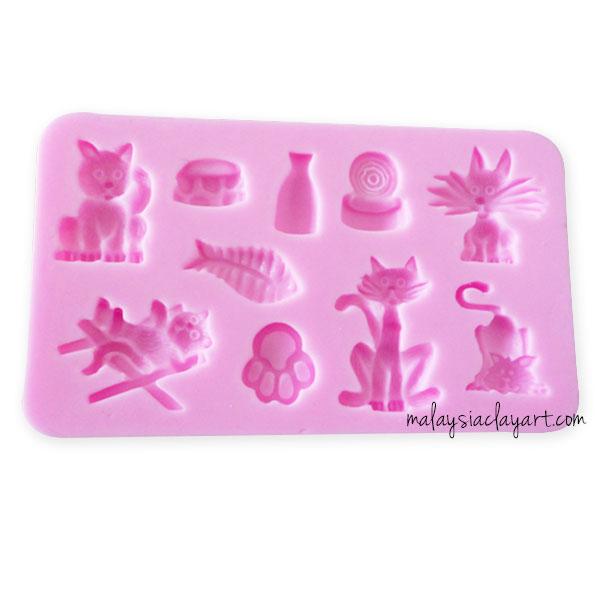 Cat Fish Kitten Pet Theme Silicone Mold