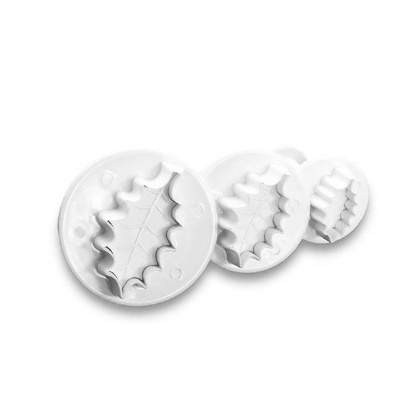 Christmas leaf Plunger Cutter - Set of 3