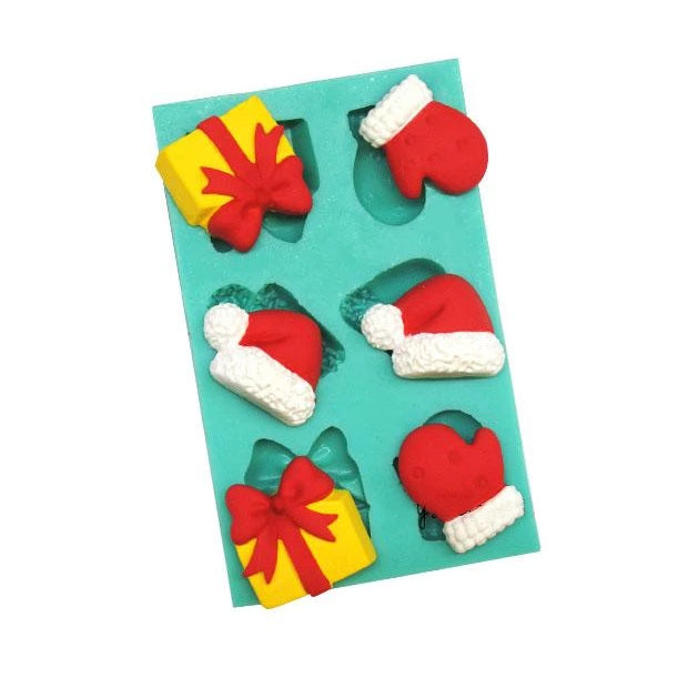 Christmas Element Silicone Mold - 6 Cavity