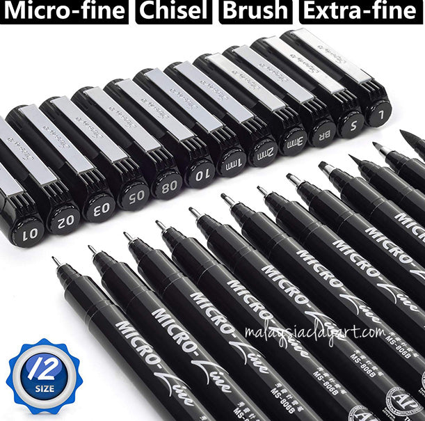 8 Pcs Fine Line Technical Drawing Pen Set | Waterproof | Comic Pen Set