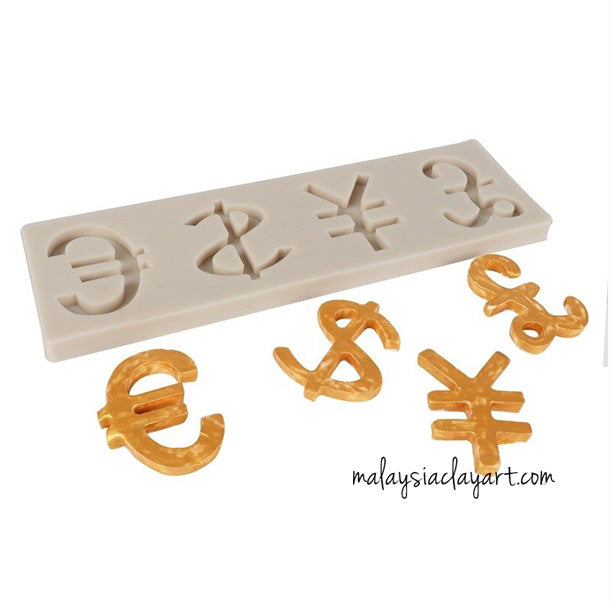 Currency Unit Shape High Gloss Silicone Mold 4 Cavity