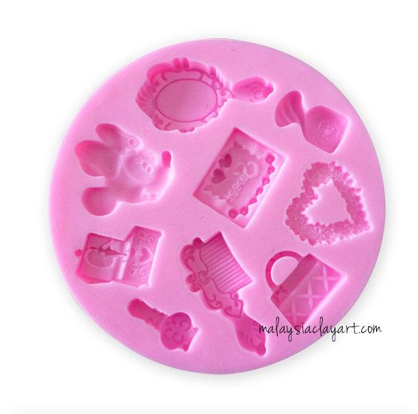 Mirror Comb Minnie Mouse Girl Theme Silicone Mold