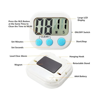 Digital Kitchen Timer Electronic For Cooking Shower Study Stopwatch