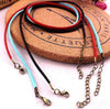 Flat Faux Leather Cord Necklace With Vintage Clasp