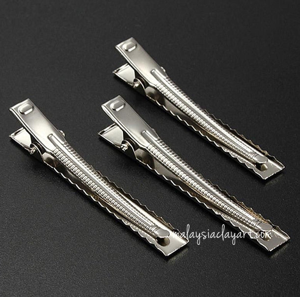 1 x Metal Alligator Hair Clip- Silver