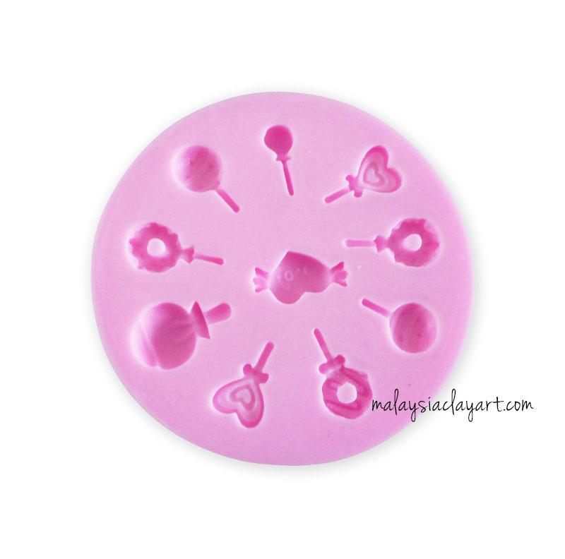 Cute Candy Lollipop - 10 Cavity Silicone Mold