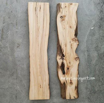 Cypress white cedar yellow cedar live edge wood slab 90cmx20cm