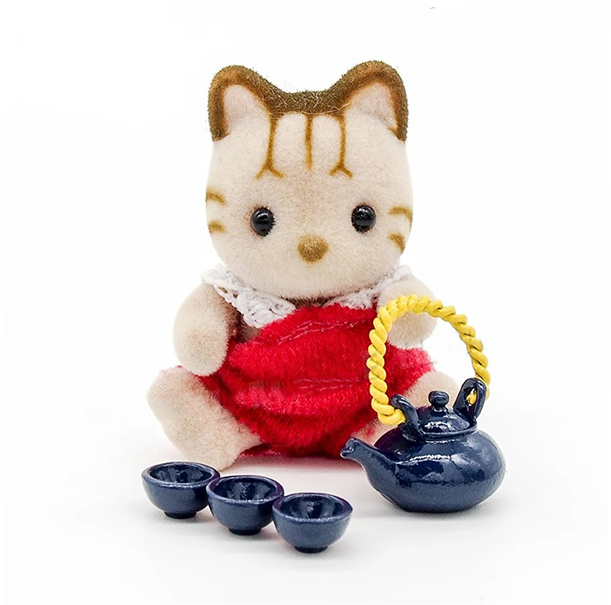 Miniature Teapot Tea Kettle 3Pcs Tea Cups Set Dollhouse Kitchen Food Accessories