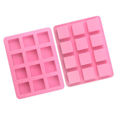 Square 12 cavity Silicone Mold Chocolate, Pudding, Soap Making