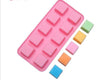 Square 10 cavity Silicone Mold Chocolate, Pudding, Soap Making