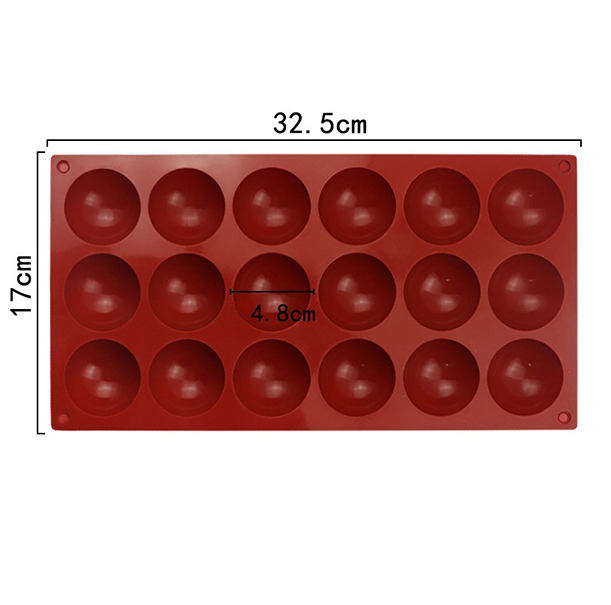 Semi Sphere Silicone Mold - 18 Cavity x 48mm (AB Resin)
