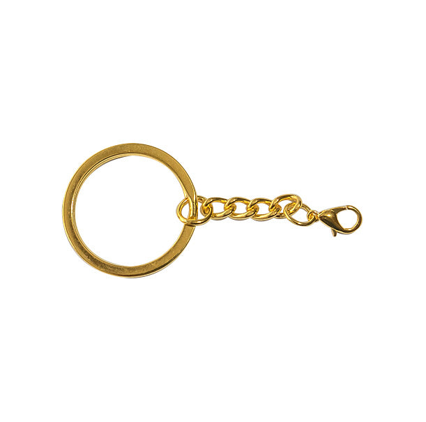 10 x Keychain with lobster hook Pack Gold