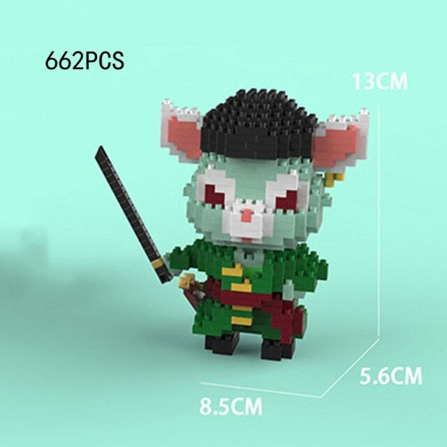 Micro Mini Nano Brick One Piece Zoro Luffy Chopper Sanji Building Blocks Toy