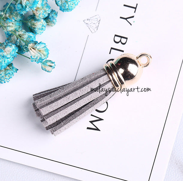 Ultrasuede Leather Tassels with gold cap for Earrings Pendant Jewelry