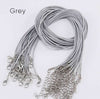 Leather Braided Rope Necklace Cords With Lobster Clasp