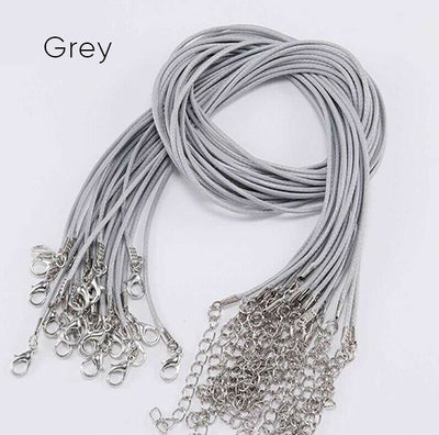Leather Braided Rope Necklace Cords With Lobster Clasp
