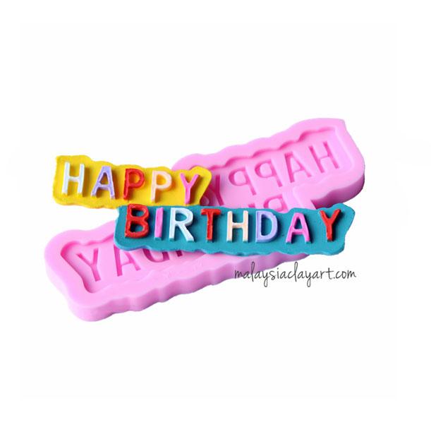 Happy Birthday Alphabet Silicone Mold